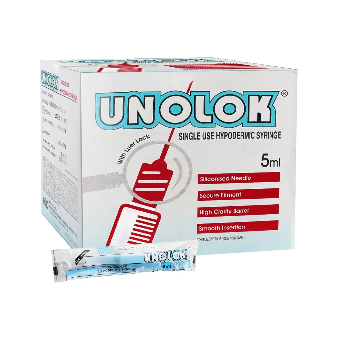 HMD Unolok Syringe 5ml 27 Gauge 1.5 Inch Needle