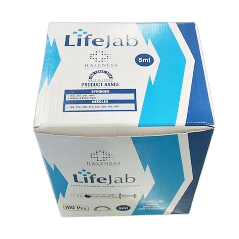 LifeJab Sterile Hypodermic Syringe With Needle 24 Gauge 5ml