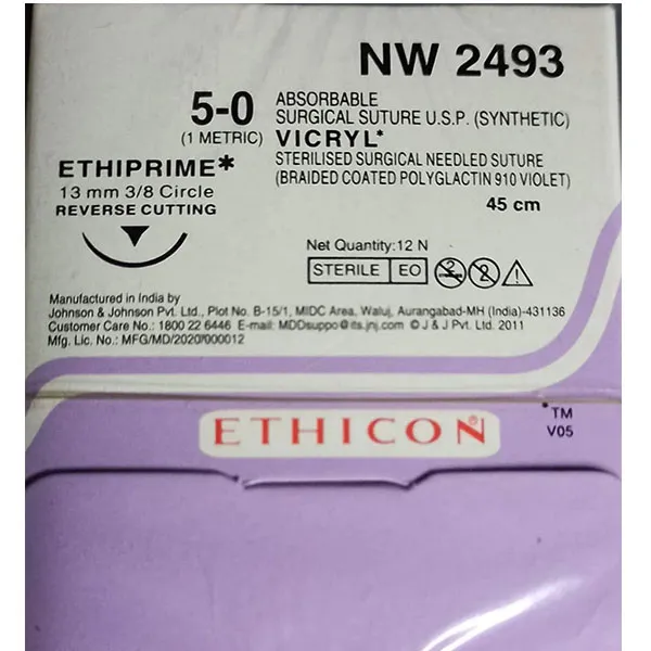 Ethicon Vicryl 50 Absorbable Violet Braided Suture Online at Best